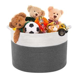 Kid Toy basket durable large cotton rope storage basket baby laundry basket