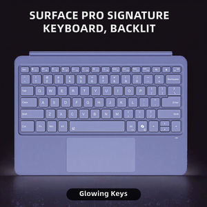 Teclado Inalámbrico con Retroiluminación LED para <span class=keywords><strong>Surface</strong></span> <span class=keywords><strong>Pro</strong></span> <span class=keywords><strong>X</strong></span> 11 10 9 8 Signature <span class=keywords><strong>Pro</strong></span>, Diseño Americano, USB Tipo-C, Tamaño Completo, Nuevo - Product Image 2