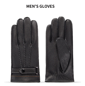 <span class=keywords><strong>Gants</strong></span> d'hiver pour homme en <span class=keywords><strong>cuir</strong></span> véritable doublés de <span class=keywords><strong>laine</strong></span>, compatibles avec les écrans tactiles - Product Image 5