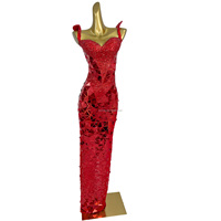 Robe longue de soirée formelle scintillante effet diamant pour femme, coupe ajustée, idéale pour anniversaire, célébration, concours de beauté, soirée club