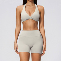 Ensemble de yoga pour femme, nouveau, avec effet push-up fessier et décolleté en V profond, contrôle du ventre, coupe ajustée et élastique, idéal pour l'été