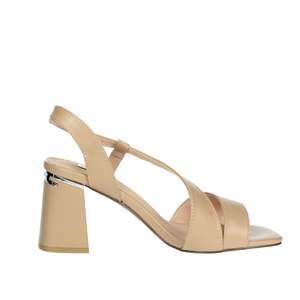 Sandales à talons pour femmes Keys K-9620 en cuir naturel, talon bloc, bout ouvert, chaussures d'été - Product Image 4