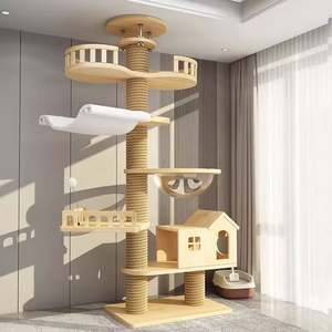 أثاث فاخر قابل للتخصيص وصديق للبيئة للقطط، مصنوع من السيزال والخشب، يشمل خشبة خدش وبيت للقطط للاستخدام الداخلي - Product Image 4