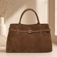 Sac à main de qualité pour femme, sac de créateur, grande capacité, texture suède, détail boucle, mode, OEM ODM, vente en gros, 20 pièces