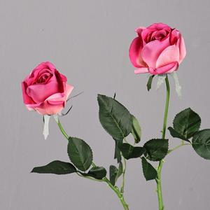 Roses artificielles en soie Kelp, fleurs rouges foncées, bouquet unique, décorations de mariage, arrangements pour la maison - Product Image 3