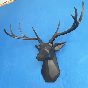 Décoration murale géométrique en résine en forme de tête de <span class=keywords><strong>cerf</strong></span> pour salon, entrée, télévision, canapé, chambre à coucher, ornement mural de fond - Product Image 2