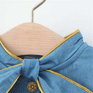 Robes pour filles à manches longues, design rose et denim, pour mariage, vente en ligne - Product Image 2