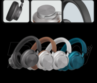 Nouveauté : Casque sans fil hybride ANC en alliage d'aluminium, revêtement en cuir protéiné, modèle exclusif OEM/ODM, marque blanche