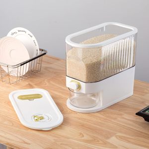 Dispensador de Arroz Multifuncional de Base Alta, Estilo Americano, 10 kg, Contenedor de Almacenamiento de PP de Grado Alimenticio para Cereales y Granos en la Cocina - Product Image 3