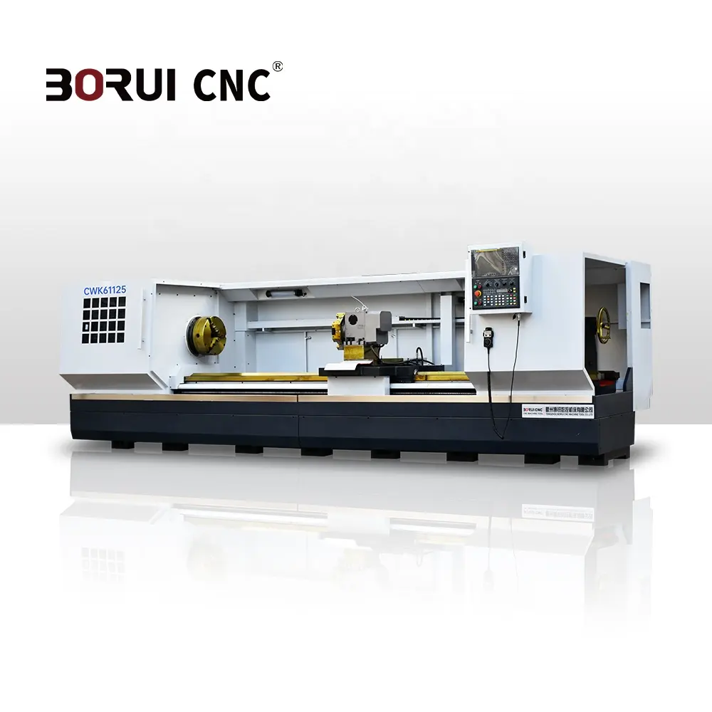 BORUI CWK61125 Hard Guide Way CNC Lathe For Heavy Cutting Big Spindle Hole Heavy Duty CNC Lathe