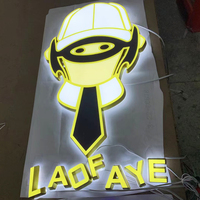 Panneau acrylique extérieur 3D personnalisé Mini personnage lumineux Boîte à lumière avec lumière magique pour le bâtiment et la publicité de l'entreprise