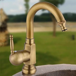 Robinet extérieur poli tout cuivre à montage sur terrasse, rotatif à 360 degrés, antigel, pour cour, lavage de voiture, raccordement de tuyau - Product Image 4