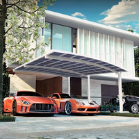 Abri de voiture en aluminium personnalisé avec protection UV, structure robuste en aluminium, toit en PE, abri pare-soleil pour allée, jardin, stationnement