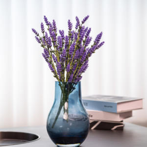 घरेलू होटल पार्टी कमरे की सजावट के लिए 5 शाखाओं के साथ कृत्रिम लैवेंडर गुलदस्ता गुलदस्ता - Product Image 4