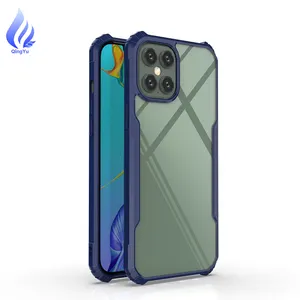 아이폰 12 클리어 shockproof 하이브리드 전화 케이스, 투명 크리스탈 Tpu 범퍼 전화 케이스 아이폰 12 프로 맥스