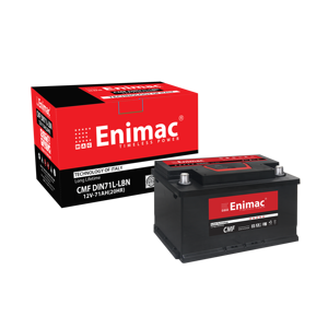 High Quality 12V 71AH Automotive Lead Acid Battery ENIMAC MF DIN71L (LBN) 620A 12 Months Warranty Vietnam for New Used Cars - Product Image 1
