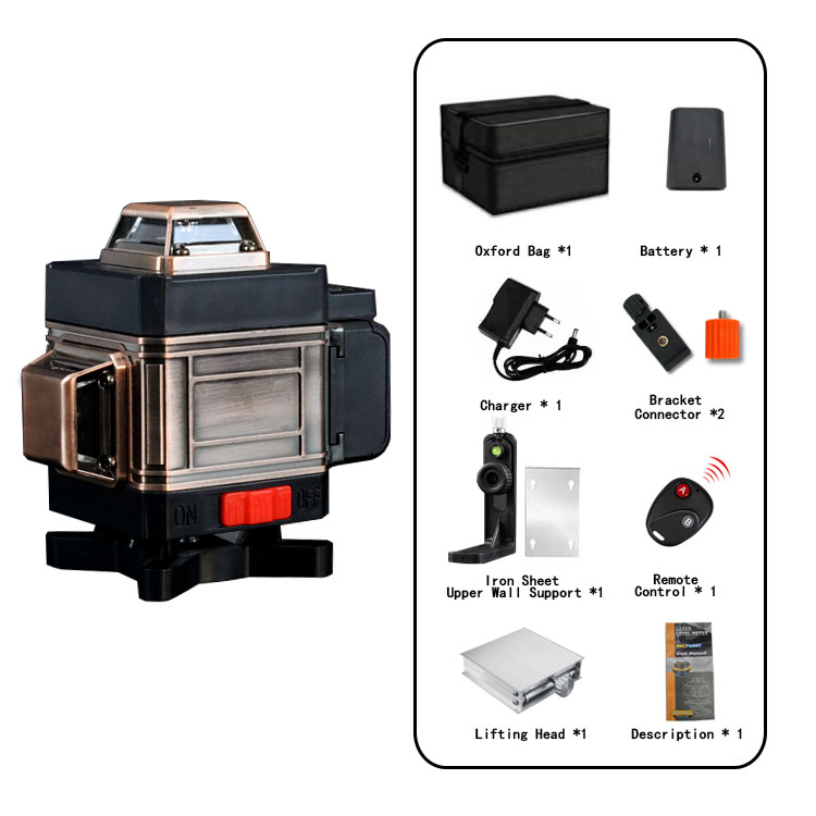 FSPY-4-2 360 degree cross line self leveling 12 lines 3D /16 lines 4D laser level