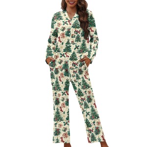 Vente flash : <span class=keywords><strong>pyjamas</strong></span> haut de gamme pour jeunes hommes, imprimés de Noël, 100% polyester, utilisables toute l'année, vêtements de maison personnalisés pour femmes - Product Image 5