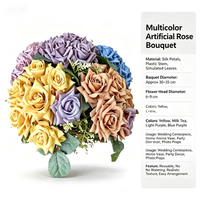 Fleurs artificielles en soie Austin à 7 têtes en tissu brossé, roses réalistes pour mariage, remise de diplôme, décoration de Noël, faites à la main, modernes