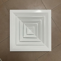 Diffuseur carré en plastique ABS pour plafond, 300*300mm, sortie d'air circulaire, montage mural moderne