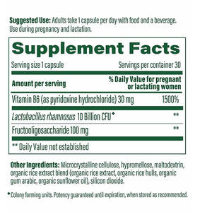 Les capsules contenant de la vitamine <span class=keywords><strong>B6</strong></span>, des probiotiques et des prébiotiques fournissent aux femmes un complément alimentaire nutritif pendant la <span class=keywords><strong>grossesse</strong></span> - Product Image 2