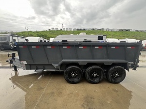 7x16ft Heavy Duty High Side Dump Trailer Triple Axle 21000lbs GVWR 3ft Sides Télescopique Hoist Undermount Rampes 3-Way Gate - Product Image 5