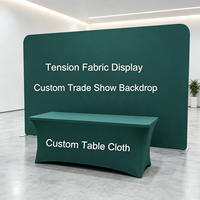 Set Periklanan Lipat Portabel untuk Pameran Konferensi, Toko Pop Up, Display Merek, Banner Latar Belakang Kustom, dan Taplak Meja