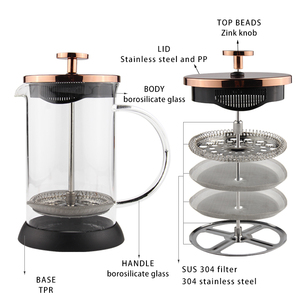 Khuyến mãi pháp Báo Chí cà phê Maker với tái sử dụng thép không gỉ lọc lớn thoải mái xử lý Glass bảo vệ vỏ - Product Image 2