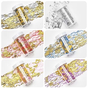 Venta al por mayor Nail Art Sticker Gold Silver Net Line Nail Foil Adornos coloridos <span class=keywords><strong>Sally</strong></span> Net Starry Paper para manicura - Product Image 5