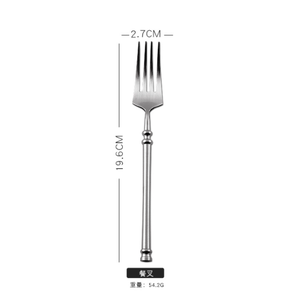 DFC0317 Juego de Cubiertos de Metal Plateado Estilo Bambú con Acabado Brillante Personalizado al por Mayor con Caja de Plástico Portátil - Product Image 2