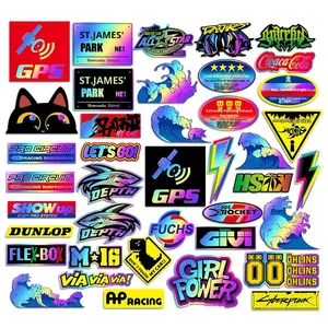 60 Pegatinas para Casco de Motocicleta PET, Estilo JDM, Elementos Decorativos, Resistentes a Arañazos, Adhesivas para Maletero - Product Image 6