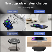Chargeur sans fil caché AC/DC OVP 10W pour table de cuisine, bureau ou salle à manger, distance de 40 mm sous la table
