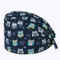 Casquette chirurgicale unisexe en coton pur tissé, motif imprimé blanc, accessoires pour bloc opératoire, cuisine, dentisterie, cosmétique