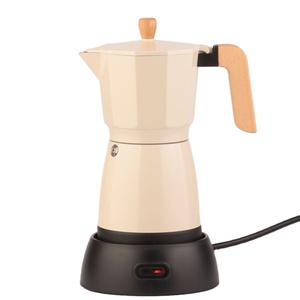 Cafetière électrique rétro 2026, type Moka, avec poignée en bois, design nordique, <span class=keywords><strong>6</strong></span> <span class=keywords><strong>tasses</strong></span>, style cuisinière électrique - Product Image 2