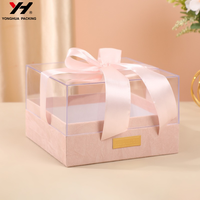 Boîte cadeau en acrylique de qualité supérieure avec ruban Boîte de faveur de mariage d'anniversaire de Noël de luxe Emballage cadeau transparent pour la Saint-Valentin