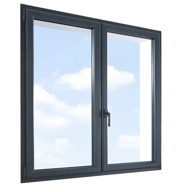 Portes et fenêtres en aluminium d'isolation thermique et phonique/double fenêtre en verre coulissante pour la maison