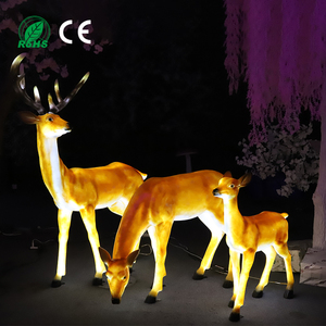 IP65รูปกวางแอลอีดีรุ่น FRP Sika กวางสำหรับตกแต่งเทศกาลคริสต์มาสกลางแจ้งภูมิทัศน์สวนบนถนนสำหรับการแสดงกวางเรนเดียร์แสง