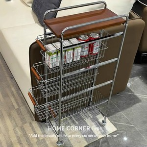 Carrito <span class=keywords><strong>de</strong></span> almacenamiento <span class=keywords><strong>de</strong></span> <span class=keywords><strong>segunda</strong></span> <span class=keywords><strong>mano</strong></span> con estantes, multifuncional, portátil, para cocina y hogar, con múltiples niveles para espacios reducidos - Product Image 3