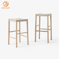 Tabouret de bar moderne de luxe haut de gamme, personnalisable, en velours tissé, pour hôtels, restaurants et cuisines.