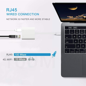 อะแดปเตอร์ USB C เป็นอีเธอร์เน็ตพร้อมฟังก์ชั่นชาร์จ, อะแดปเตอร์ Type-C เป็น RJ45 อีเธอร์เน็ต, อะแดปเตอร์เครือข่าย LAN แบบพกพาที่ใช้พอร์ต USB-C - Product Image 3