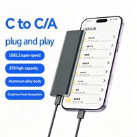 صندوق تخزين محمول سريع ونحيف USB3.2 عالي السرعة 10 جيجابت/ثانية بروتوكول M2 NVMe سعة 200-400 جيجابايت بسرعة قراءة 401-500 ميجابايت/ثانية للكمبيوتر المكتبي