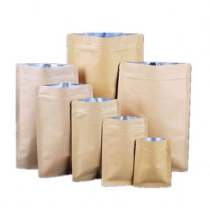 Ventes chaudes - Sac en papier kraft à fond plat avec fermeture éclair 10x15cm - Pack promotionnel - Product Image 1