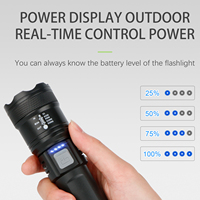 Lanterne Rechargeable à Haute Lumen pour Extérieur, Lampe Torche Tactique de Type C, Haute Puissance, P50, Blanc