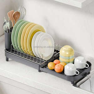 WIREKING, estante de secado de platos antioxidante estirable, acero inoxidable de estante de diseño pequeño, organizador de cocina, escurridor de platos, estante - Product Image 1