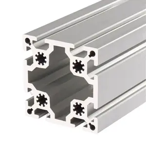 Thickening Aluminum Rectangle Pipe 100100 Double Slots European Standard T Slot 100100 Industrial Aluminum Extrusions Profile