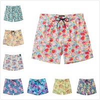 Maillot de bain à rayures Oem imprimé à la demande été fleurs et feuilles colorées Designer vêtements de plage short de bain pour hommes maillot de bain court