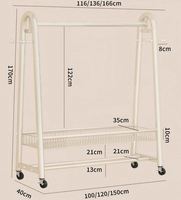 Porte-manteau domestique à 2 niveaux avec roulettes universelles – Organisateur de rangement pratique pour vêtements