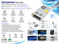 Fuente de Alimentación Conmutada de 300W, Carcasa Delgada, 90-264Vac 12V/25A 24V/12.5A 48V/10A, CE FCC, para Estaciones Base de Telecomunicaciones, Hynapower HP-T1225