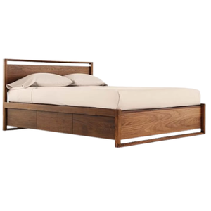 Lit plateforme extensible Alpen Teak Queen/King avec rangement intégré, durable, écologique, en bois massif, mobilier moderne pour la maison - Product Image 2