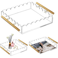 Présentoir de rangement transparent en acrylique moderne personnalisé, plateau à desserts et à pain, plateau de présentation écologique en Lucite